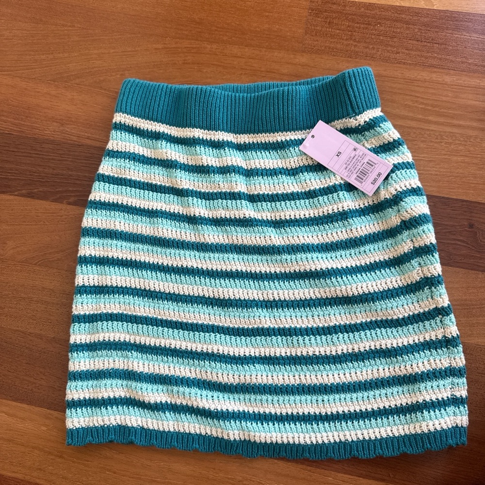 Target Knit Blue & Tan Skirt